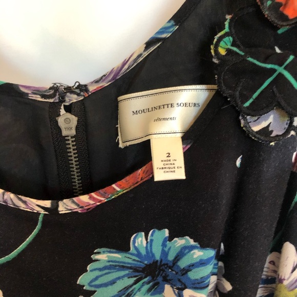 Black Floral Anthropologie Dress - Picture 2 of 6